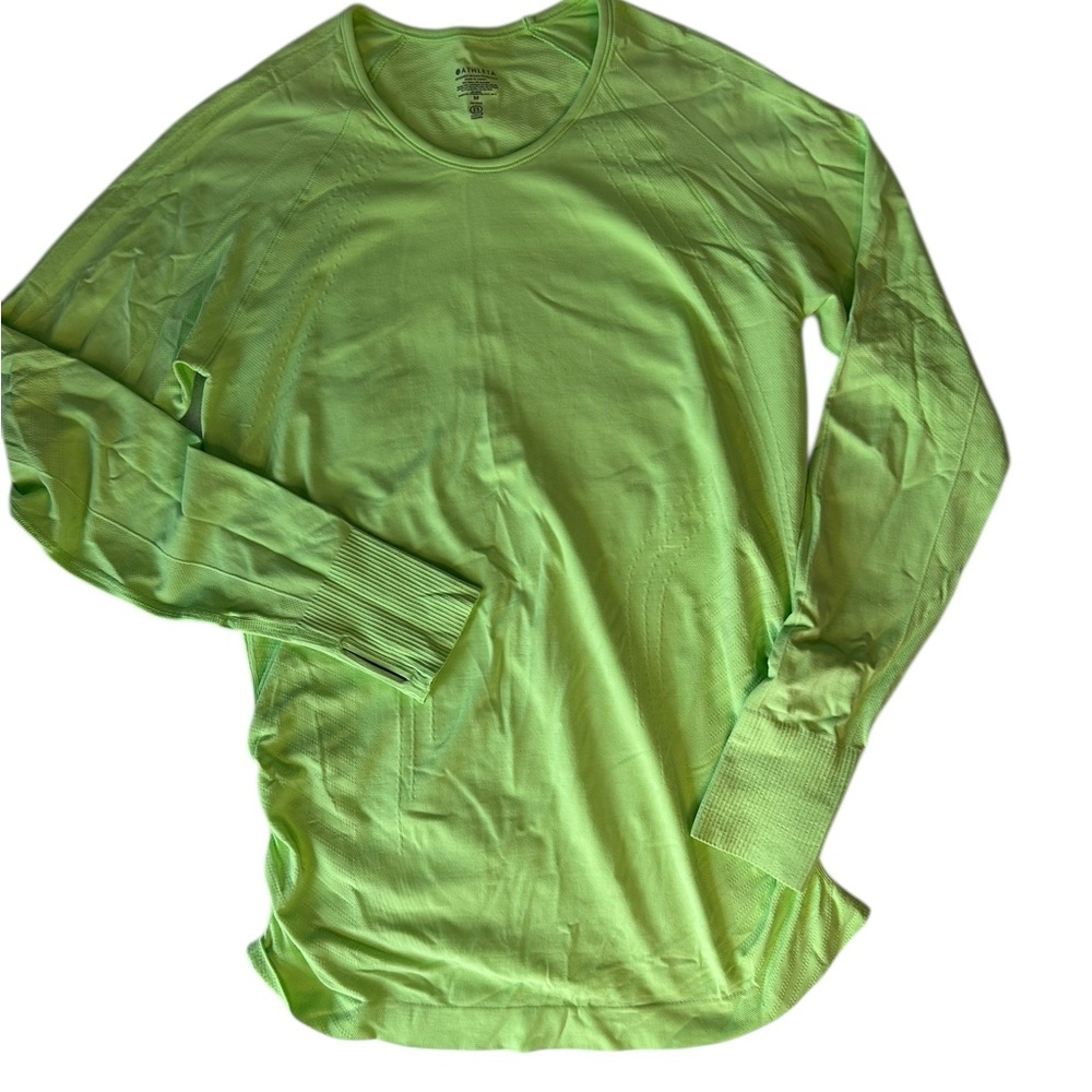 Athleta Womens Green Long Sleeve Speedlight Workout Top M NWT - Picture 3 of 7